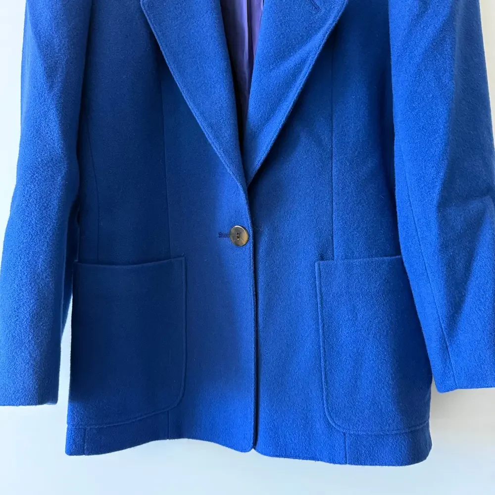 Vintage Saks Fifth Avenue • Blue and Violet Wool Blazer Jacket